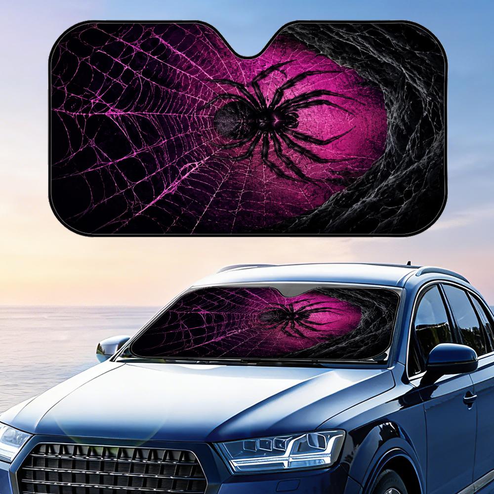Cool purple spider Sun Visor Foldable Universal Car Windshield Sun Shade UV Protection Heat Insulation Foldable Cover