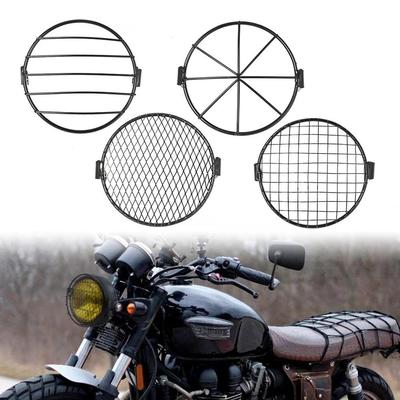 Ретро черная круглая фара с сетчатой крышкой для мотоциклов CG125/GN125