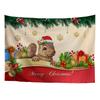 Рождественская шляпа Элемент Печатный гобелен Фон Ткань Гобелен Милые кошки и собаки