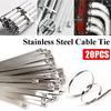 304 Stainless Steel Metal Cable Ties Zip Tie Locking Wire Metal Cable Zip Tie Wrap Exhaust Straps