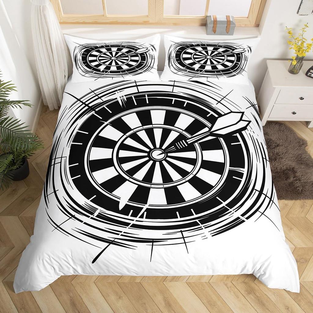 Геометрический комплект постельного белья с пододеяльником, простой узор в виде сетки из кругов, чехол для одеяла, микрофибра, геометрические формы, комплект постельного белья для мальчиков, подарок взрослому