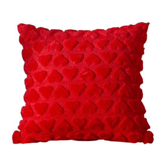 Наволочка с 3D-узором в виде сердца, короткая плюшевая наволочка со скрытой молнией для спальни, гостиной, дивана, украшения для новогодней вечеринки