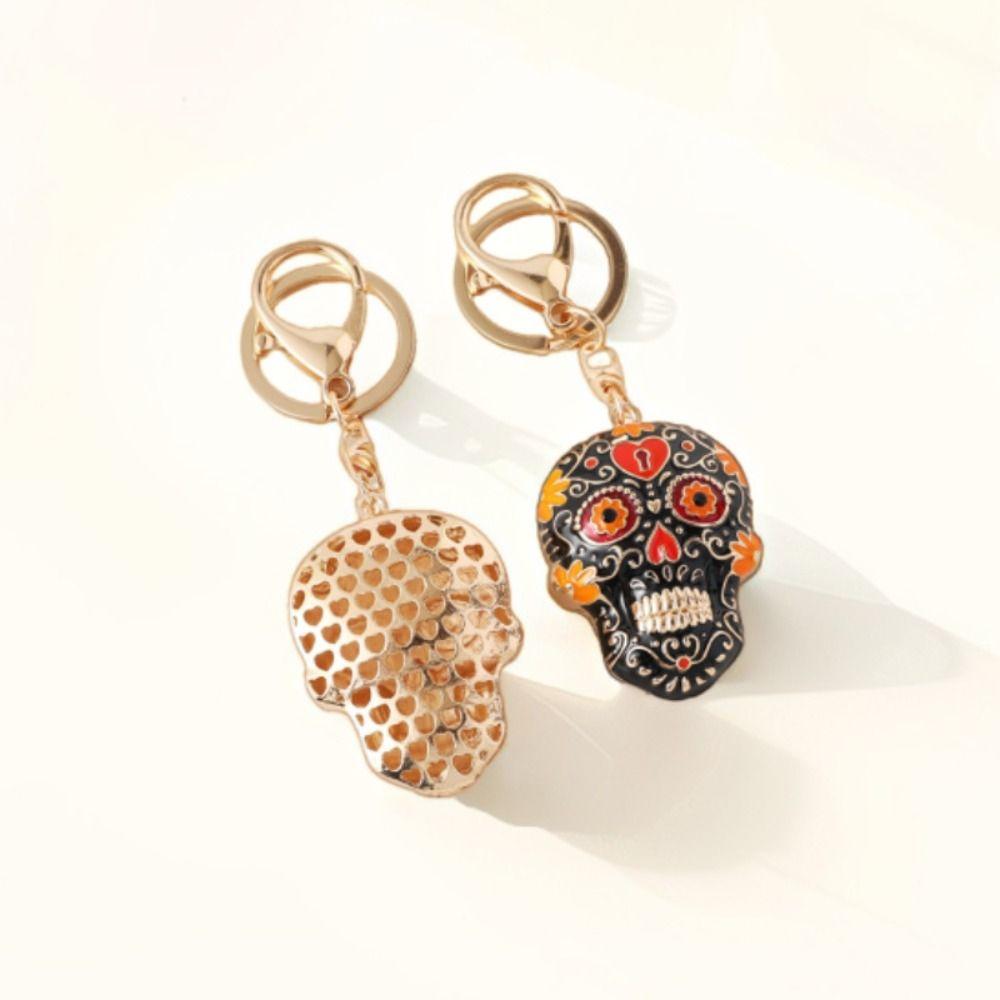 With Buckle Skeleton Keyring Mandala Skull Key Chain Pedant Bag Charm Pendant Skull Keychains Car