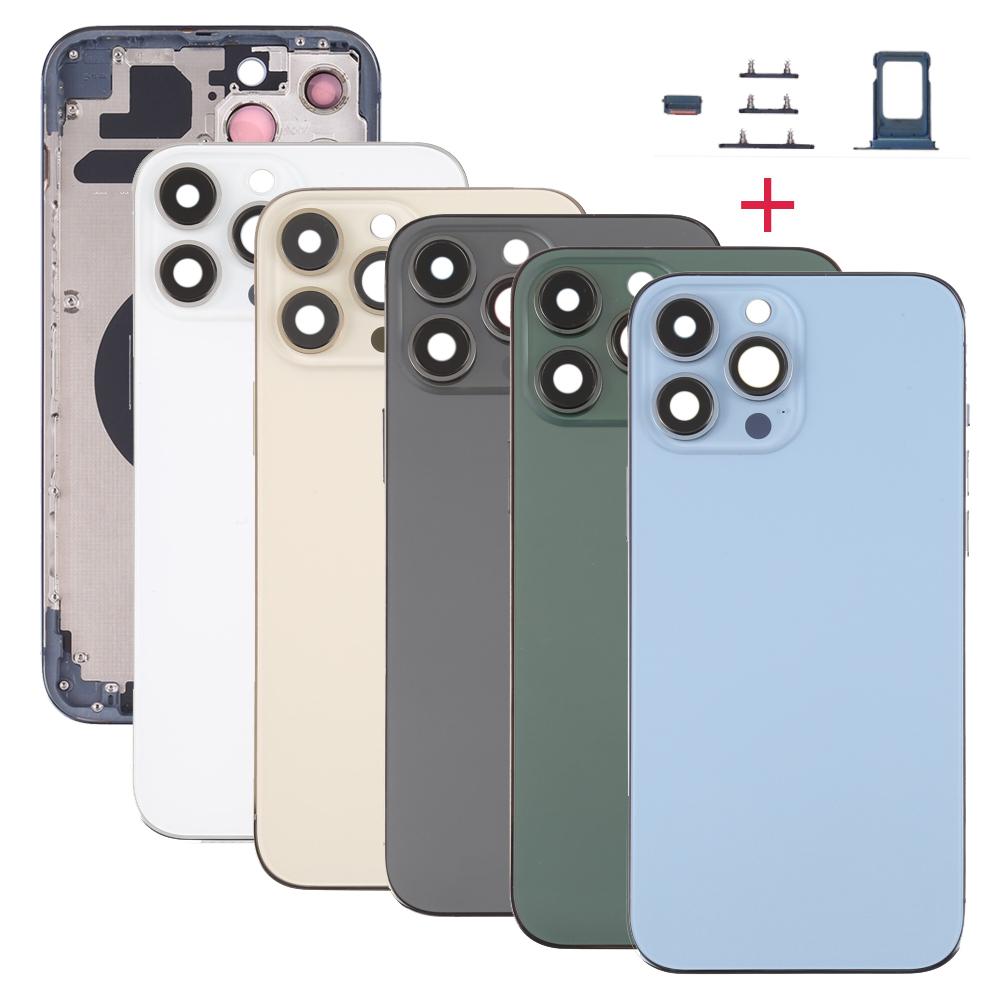 10 шт. Замена для 13 14 15 Pro Max Mini Plus Задняя крышка Корпус Батарея Стекло Задняя дверь Рама шасси Корпуса Корпус