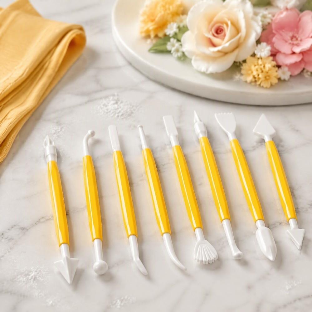PP Cake Fondant Tool Set 8Pcs Cake Decorating Tools Kit Fondant Decorating Tool Set Cake Supplies
