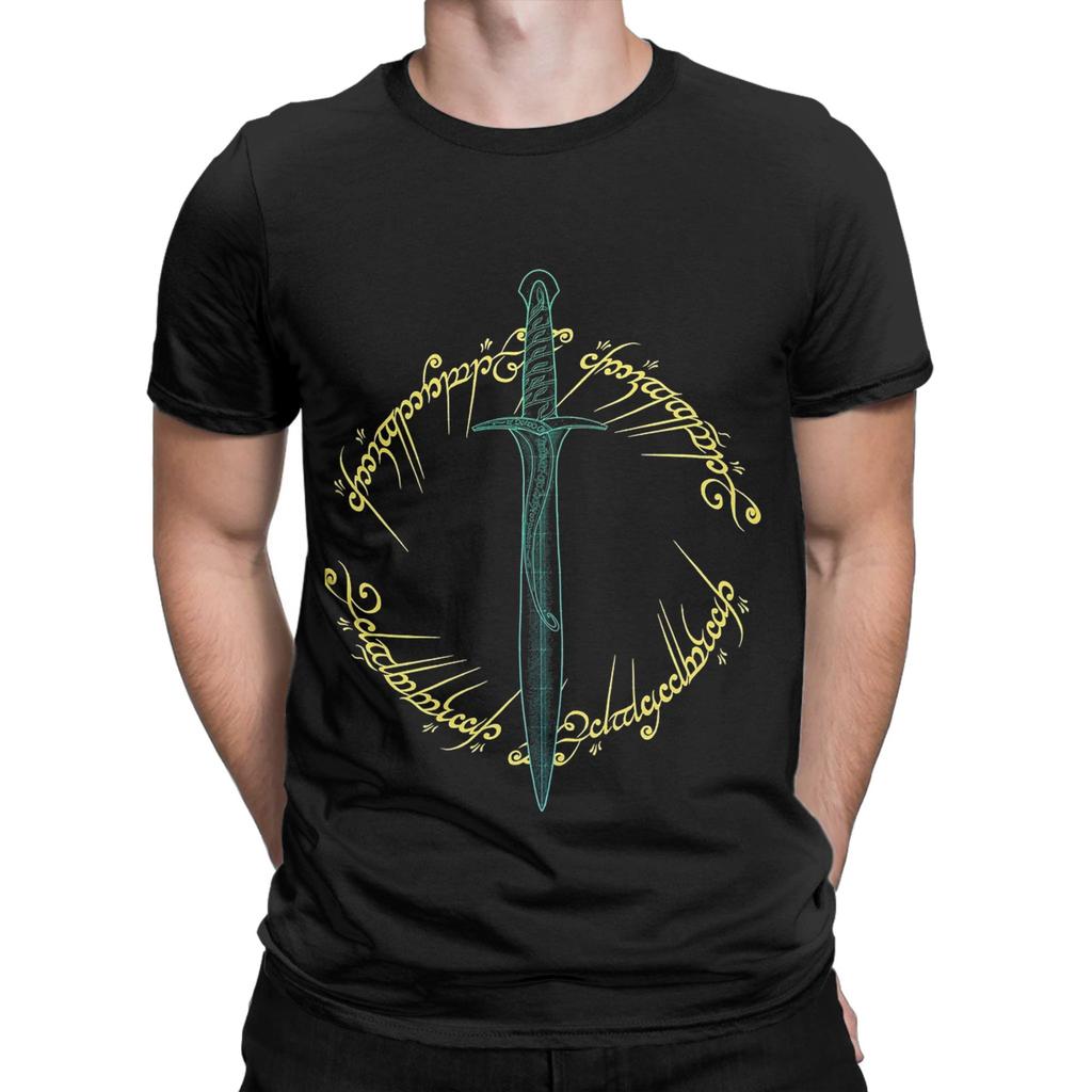 Мужские футболки L-Lords Of The R-Rings  Смешные футболки с коротким рукавом с круглым вырезом 100% хлопок Летняя одежда