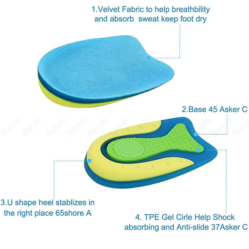 2 Pairs Silicone Gel Heel Pads for Plantar Spur Pain Relief Shock Absorption U-Cup Insole Cushions for Foot Comfort
