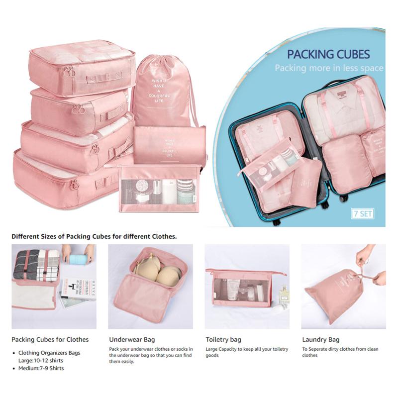 Саржа из семи предметов, органайзер для одежды, упаковочная сумка, дорожная сумка для хранения одежды и нижнего белья