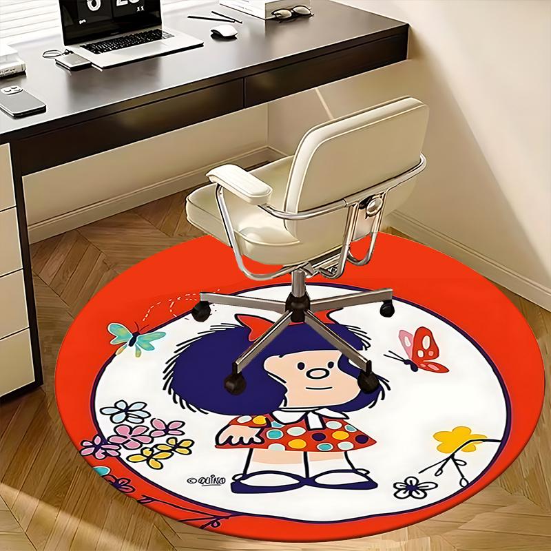 Mafalda Chair Mat - Round Carpet for Home Decor, Office Use, Living Room