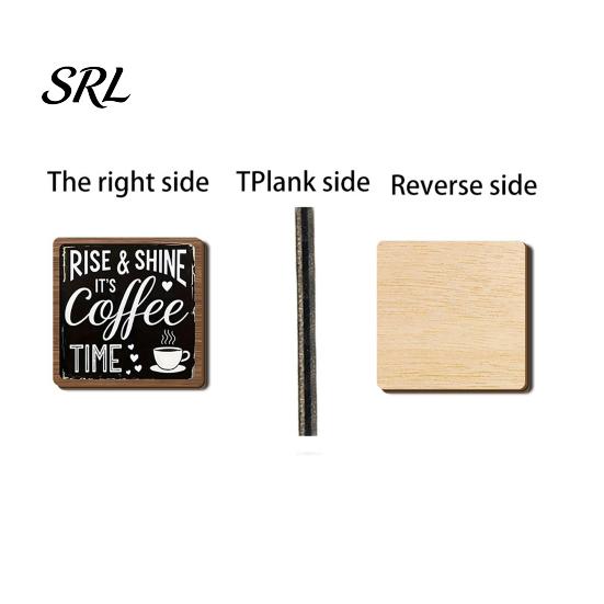 Desktop Coffee Display Stand Wooden Bar Sign Decor with Iron Stand, Vintage Black & White Cafe Decorative for Station Wall Art, Rustic Tabletop