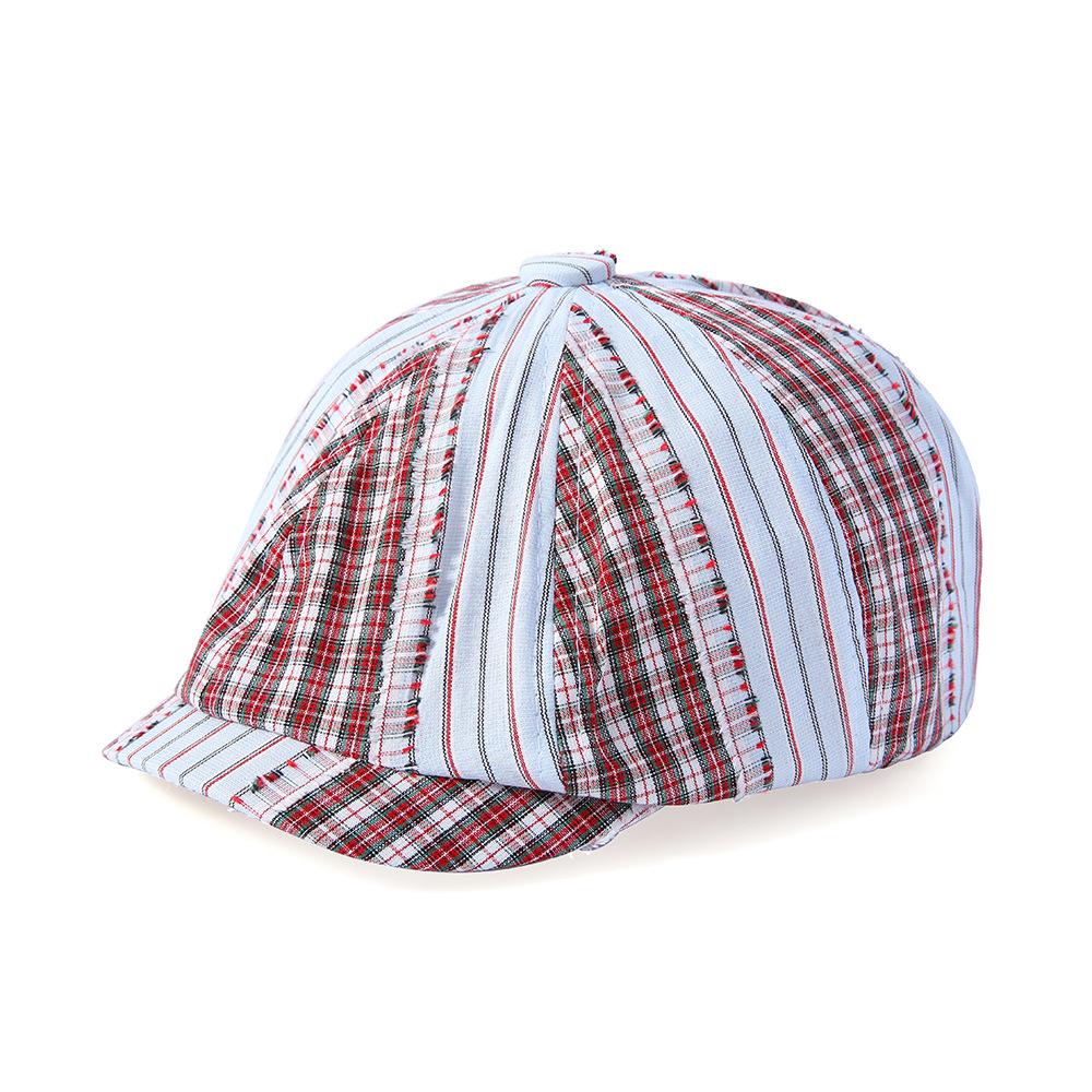 Весна-лето Легкая клетчатая шляпа Forward Мужская винтажная полосатая шляпа с рисунком Кепка Newsboy