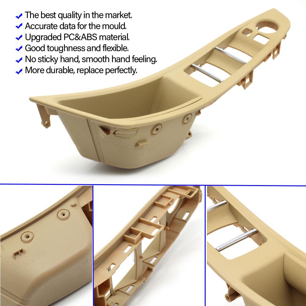 Автомобильная левая сторона водителя, бежевый, черный, внутренняя дверная ручка, замена крышки панели для BMW 5 серии F10 F11 F18 520 523 525 528