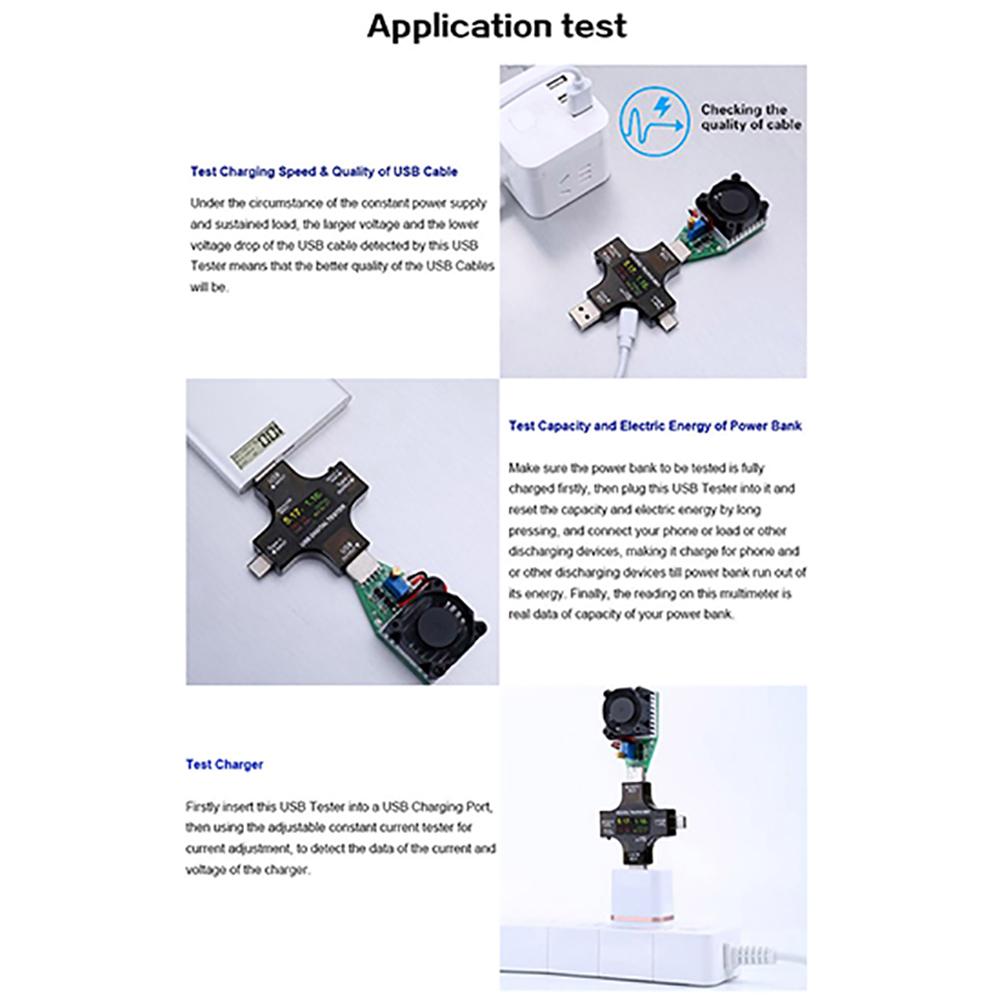 60* 60* 11мм USB Type-C Цифровой Измеритель Тестер Мультиметр Монитор Тока и Напряжения