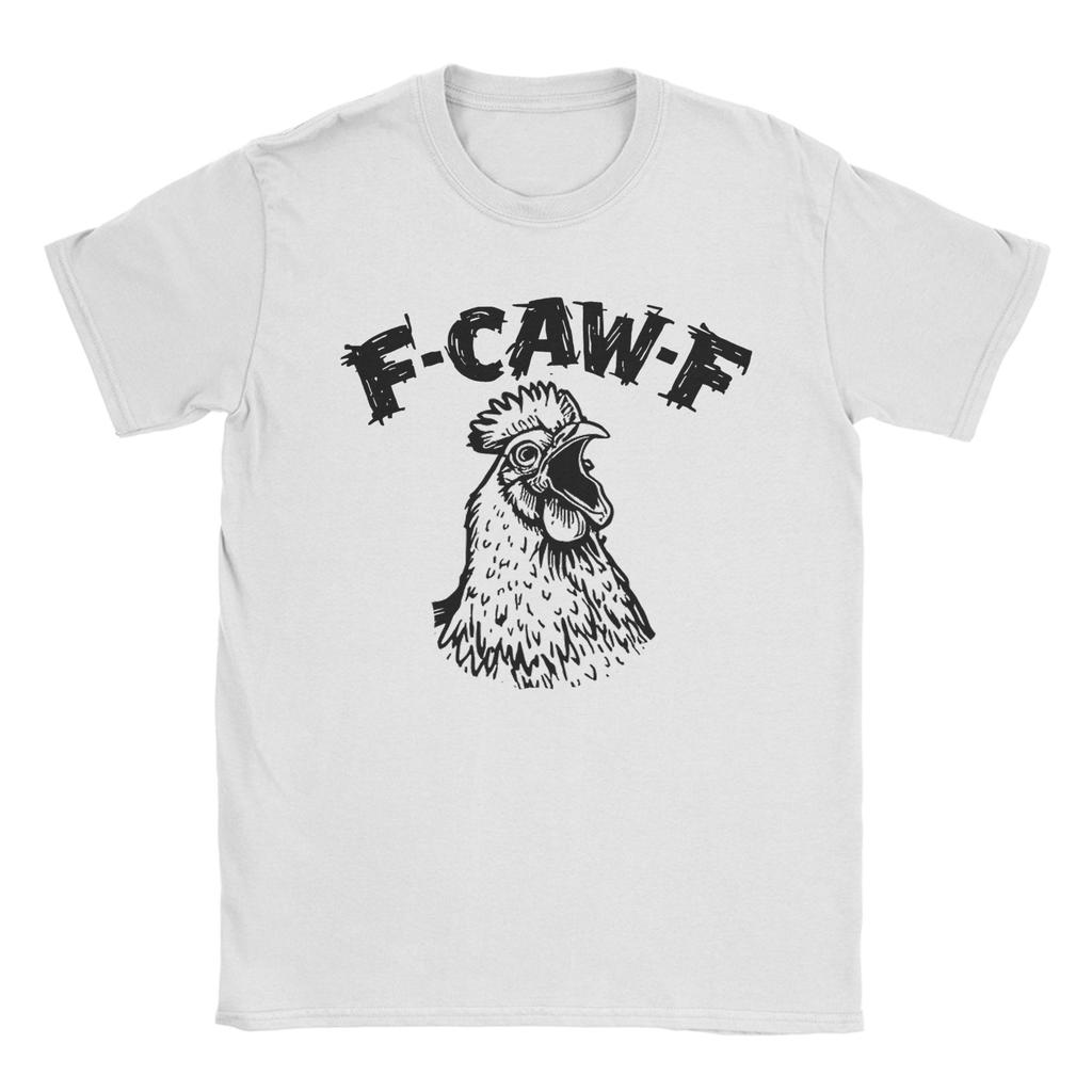 Men's T-Shirts F-Caw-F Funny Chicken FCAWF Meme Funny Cotton Tees Short Sleeve T Shirt Crewneck Clothes Birthday Gift