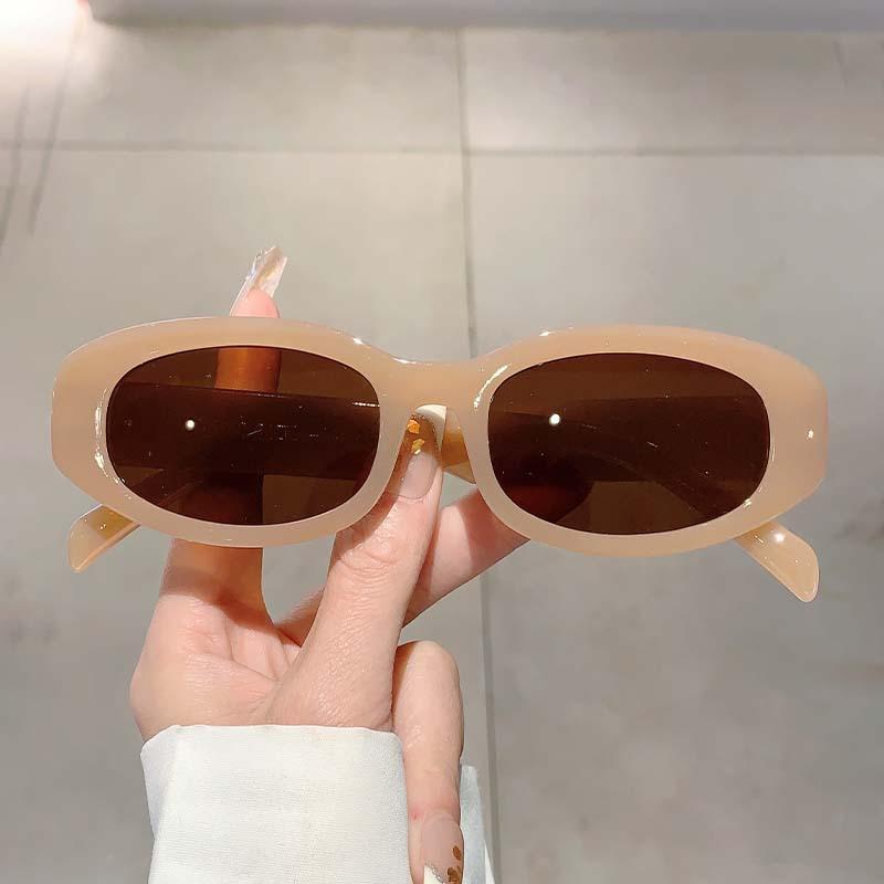 Роскошный брендовый дизайнерский овальные солнцезащитные очки женские для мужчин винтажные модные солнцезащитные очки трендовые панк розовые конфетного цвета хип-хоп очки Uv400