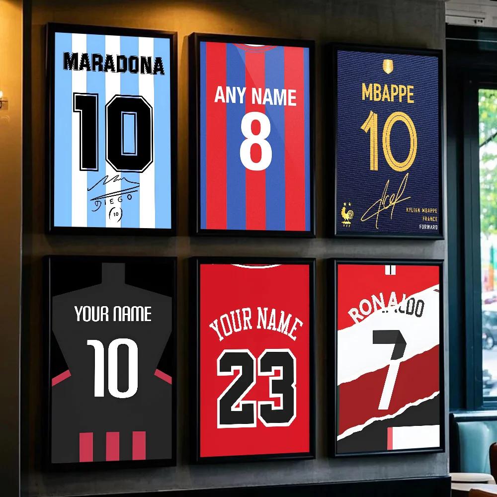 Football Jersey Name Poster Home Living Room Bedroom Bar Cafe Art