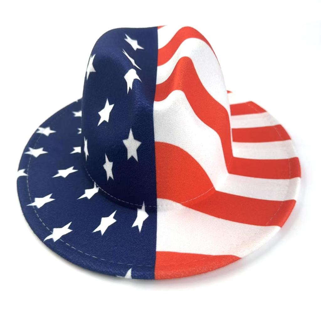 Флаг Дня независимости США Узор Западная ковбойская шляпа Шляпа-панама от солнца