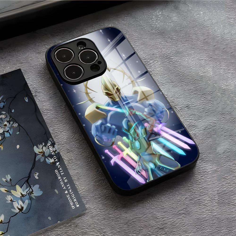 Чехол для телефона T-Terraria Игровой Для IPhone 17 Air 16 E Pro Max 15 14 13 Mini 12 Pro 11 Max Plus Черный Стеклянный Чехол
