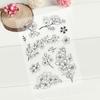 PVC Plastic Stamps for DIY Scrapbooking Photo Album Decorative Cards Making Stamp Sheets Flower Pattern 16x11x0.3cm