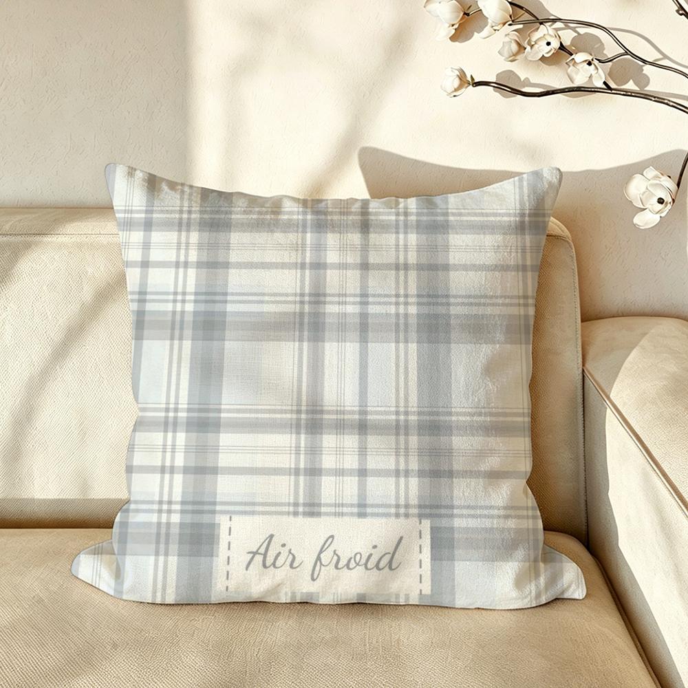 Art PPlaid PPatterns Cushion Cover Pillow Case Antidustmite Pillowcase Silky Short Plush Sofa Cushion Cover hot