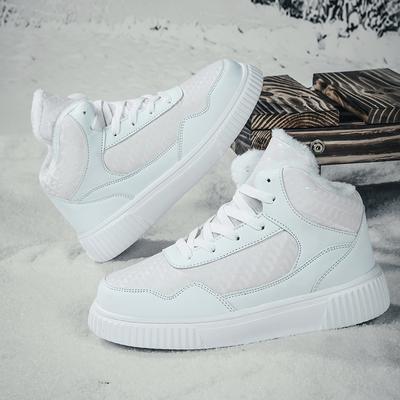 Зимняя теплая белая черная кожаная мужская повседневная обувь женская обувь с высоким берцем на плоской подошве спортивная обувь для скейтборда обувь для мужчин