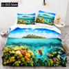 Постельное белье с морскими обитателями Односпальное Twin Full Queen King Размер Морская жизнь Комплекты постельного белья Взрослый Детская спальня Пододеяльники 3D Аниме Кавайи 013