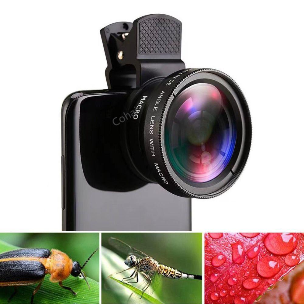 Universal Accessories 0.45x 49uv 37mm Super Wide-Angle + Macro HD Lens Mobile Phone Lens Lens Clip
