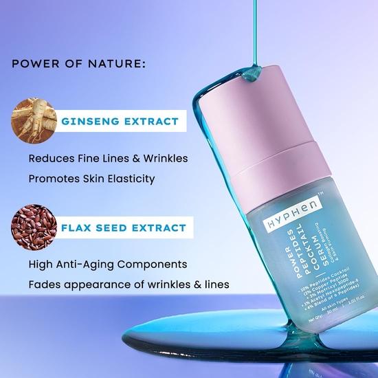 Hyphen 10% Power Peptide & 2% Copper Peptide Serum| Передовая антивозрастная формула | Уменьшает мелкие и глубокие морщины | Для всех типов кожи - 30 мл