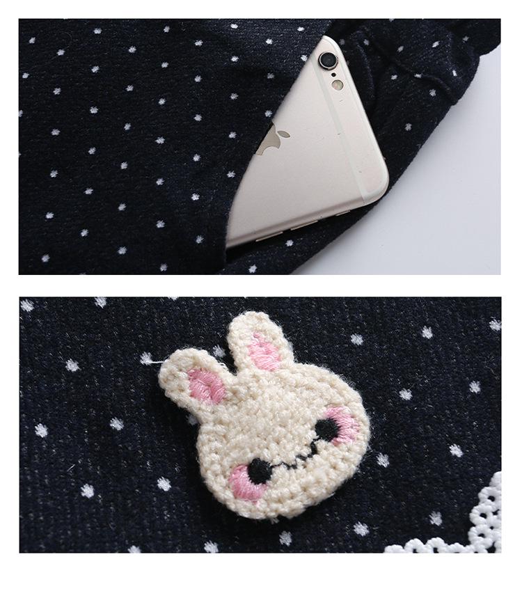 Girls' Striped Doll Collar Sweatshirt & Polka Dot Pants Set - Spring/Autumn 2025 Fashion for Small/Medium Children