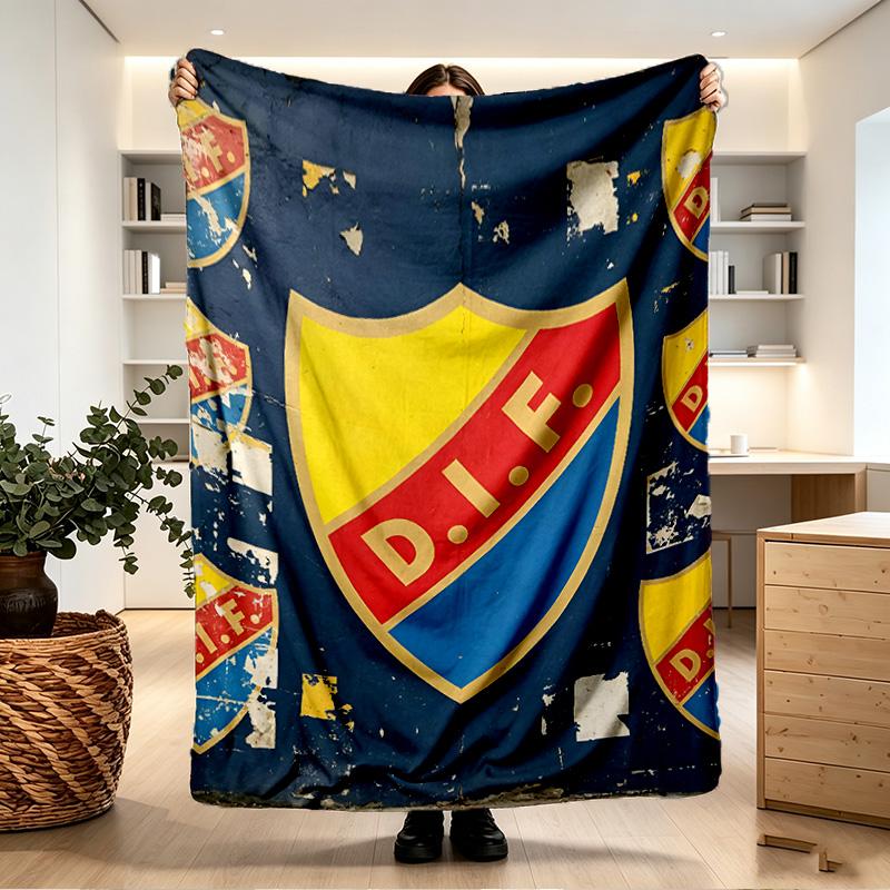 Djurgardens IF Print Blanket - Soft & Comfortable, for Bedroom, Travel, Sofa, Home Decoration - Birthday Christmas Gift for Friend