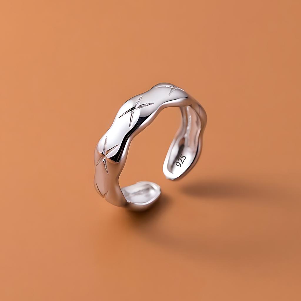 Sam Panda Кольца 925 пробы для женщин Простые Геометрические Ручной работы Неправильные Ретро Кольцо Золотой Циркон Аллергия Для Подарка на День Рождения