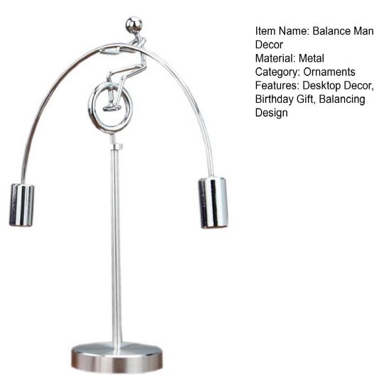 Украшение для одноколесного велосипеда, физическое равновесие, игрушка, балансировка металла, вращающийся маленький человечек, украшение для домашнего офиса, рабочего стола, день рождения