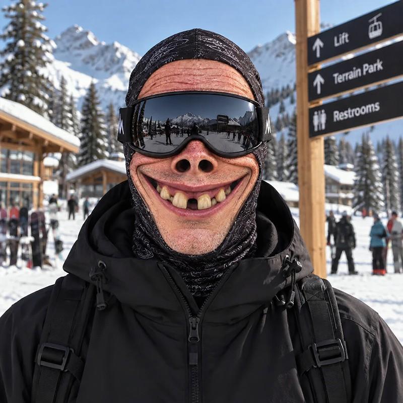 Halloween Funny Old Man Ski Mask Realistic Face Balaclava 3D Print Winter Neck Coverage Skiing Outdoor Parties