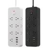Удлинитель с розетками и USB-портами, 14 розеток AC, 3 порта USB-A, 1 порт USB-C, настенный удлинитель для дома и офиса