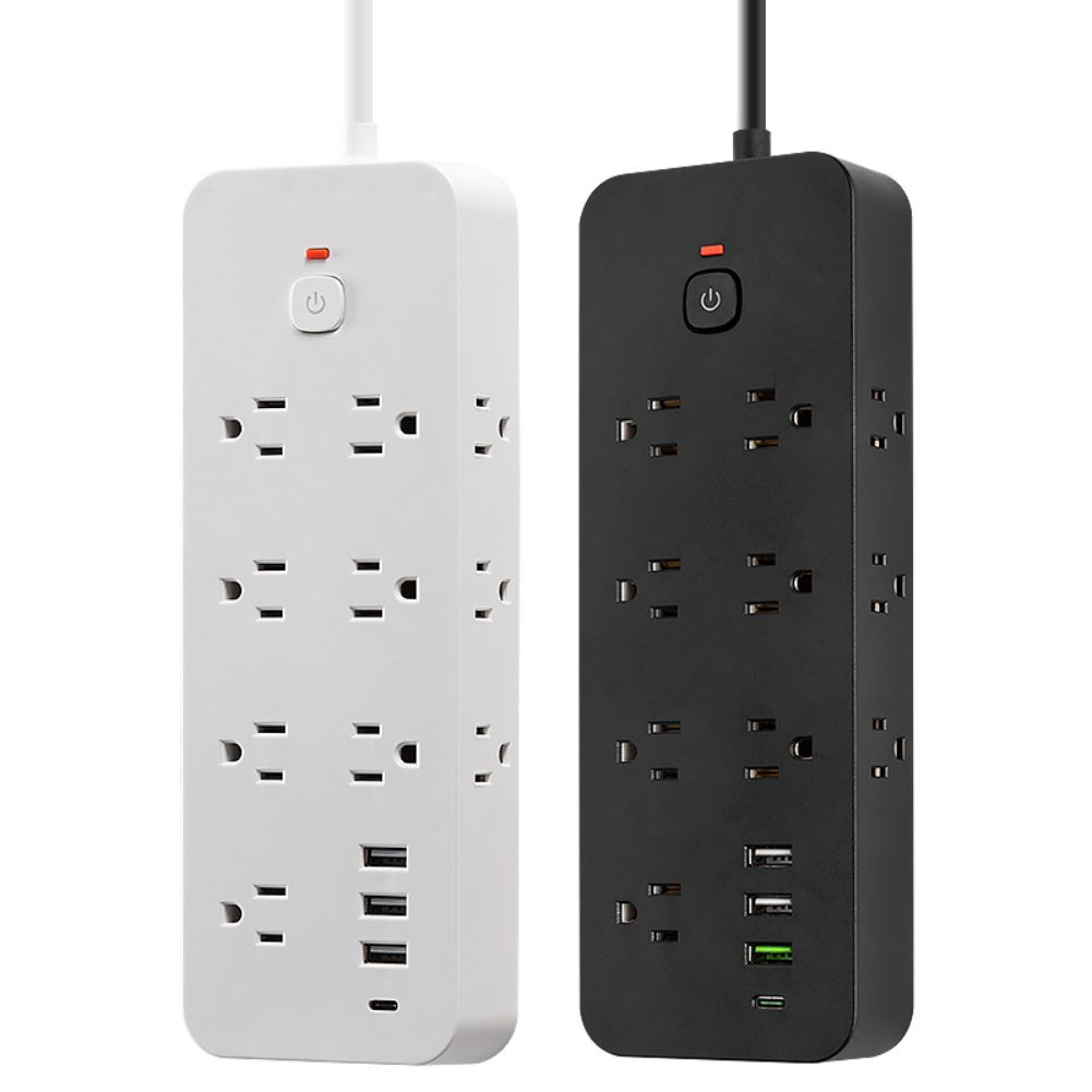 Удлинитель с розетками и USB-портами, 14 розеток AC, 3 порта USB-A, 1 порт USB-C, настенный удлинитель для дома и офиса