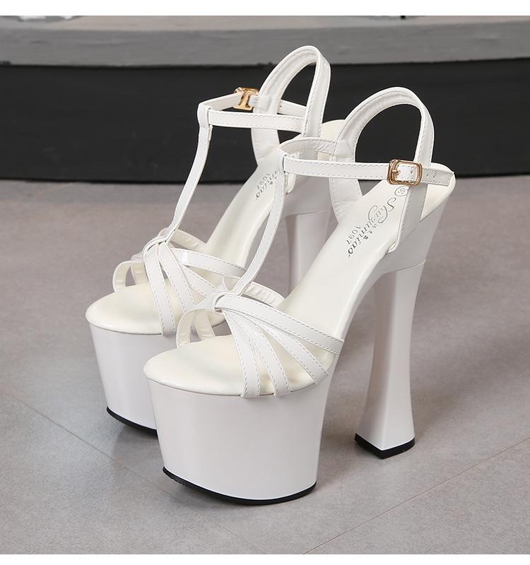 Летние туфли на высоком каблуке из лакированной кожи на платформе и каблуке 17,5 см, на платформе 8 см, пикантные модные босоножки на платформе с открытым носком