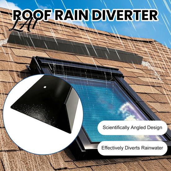 Drip Edge Flashing Roof Rain Gutter Diverter Carbon Steel Rainwater Diverter Splash Guard for House Roofs Doorway Corners Leak Prevention Tool