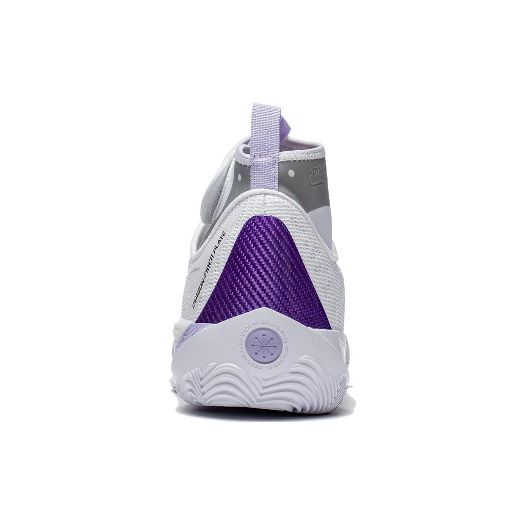 Li Ning 808 2 ULTRA Износостойкие Дышащие Средневысокие Баскетбольные Кроссовки Мужские Белые Плохой Маленький Фиолетовый ABAT007-1