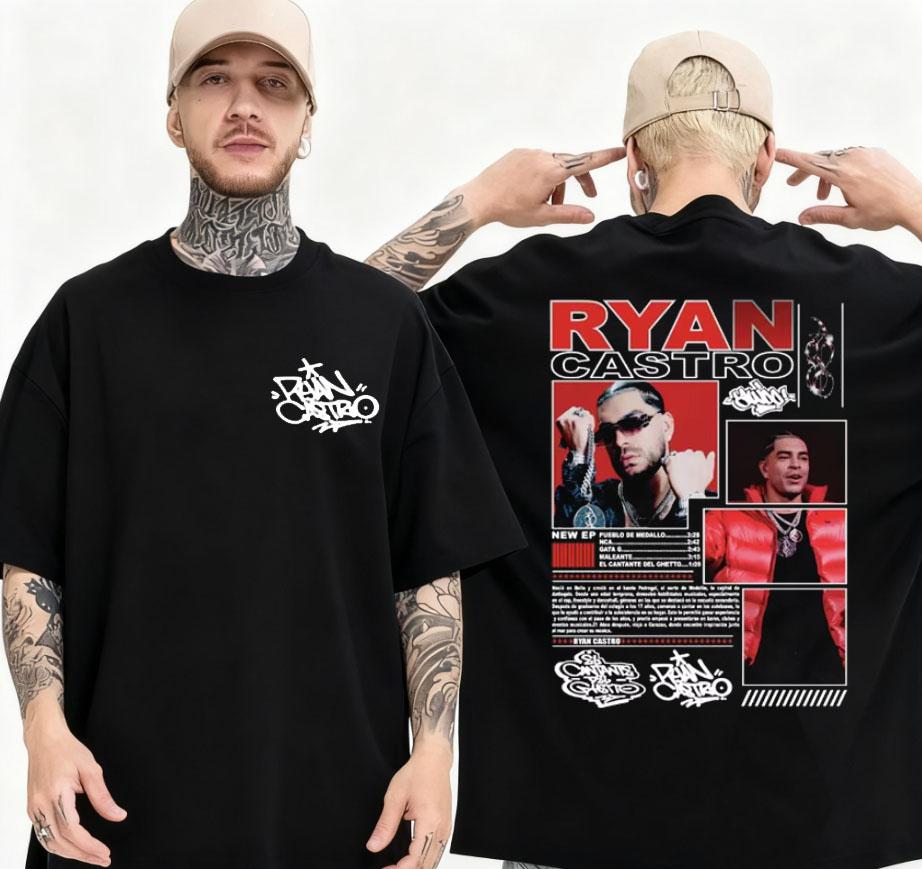 2025 Summer Raptor Ryan Castro Music Album Tour Graphic Tshirt Mens Casual Cotton Loose Tshirt Retro Loose Shirt