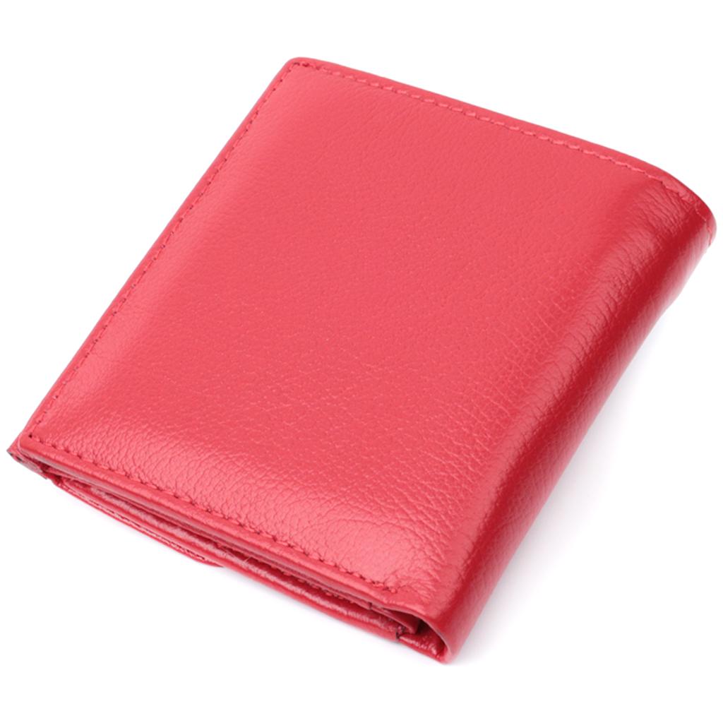 Medium Size Wallet for Women with Coin Pocket Outside Made of Genuine Leather ST Leather 22720 Red