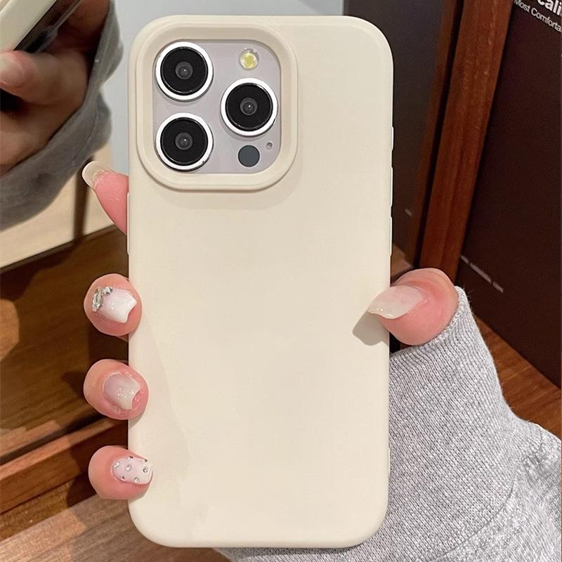 Soft Korean Ins Style Solid Color Suitable for Apple 17pro Max Mobile Phone Case Iphone16 Silicone 15 Soft Sleeve 13