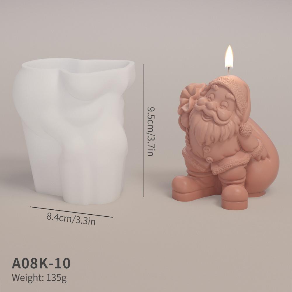 Белые силиконовые формы для свечей Санта-Клауса, силиконовая форма для мыла, новая форма для свечей