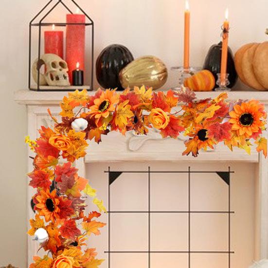 175 см искусственный кленовый лист цветочная гирлянда для дома, сада, дома, улицы, подвесной искусственный плющ, украшение на Хэллоуин, осенний праздник урожая