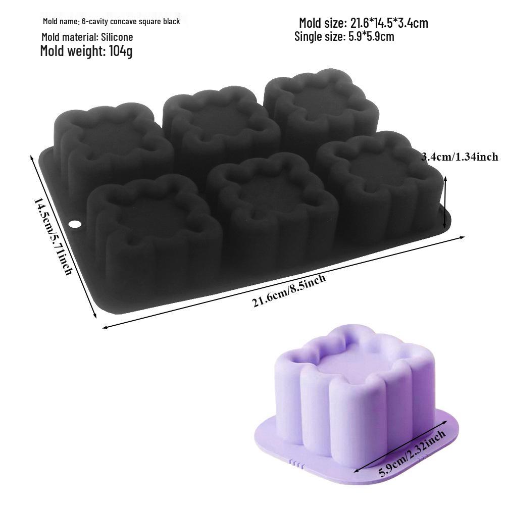 6-Cavity Flower & Heart Silicone Mousse Mold for Chocolate and Cakes