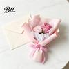 Decorative Faux Flowers Mini Fake Sunflower Bouquet Handcrafted Artificial Soap Carnation Rose Floral Decoration Handmade Valentine's Day Anniversary