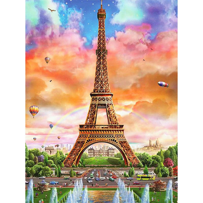 5D DIY Алмазная картина Природа Пейзаж Дом Строительство Алмазная вышивка Картина Полная круглая Алмазная мозаика DIY Домашний декор Подарок
