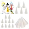Polystyrene Cones Craft Balls (20 Pieces) for DIY Crafting and Decoration 3 Sizes, White Color