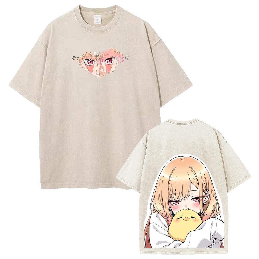 Модная Аниме My Dress-Up Darling Футболка Марин Мультяшная Стирка Y2k Футболка Мужская Женская Одежда Летняя Короткий Рукав Хлопок Футболки Топы