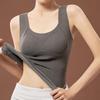 Winter Women Thermal Vest with Chest Pads Seamless Velvet Fast Temperature Lock Heating Slim Fit Elastic Sleeveless Inner Wear Bottoming Tank Top