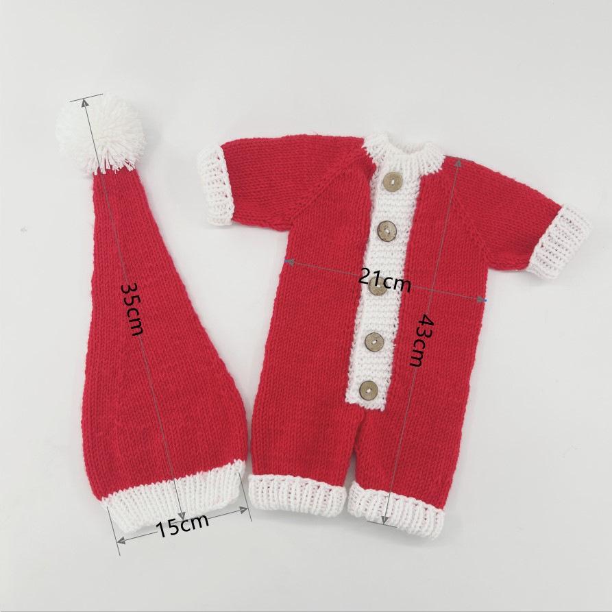 Children's Wool Red Christmas Romper for Photography